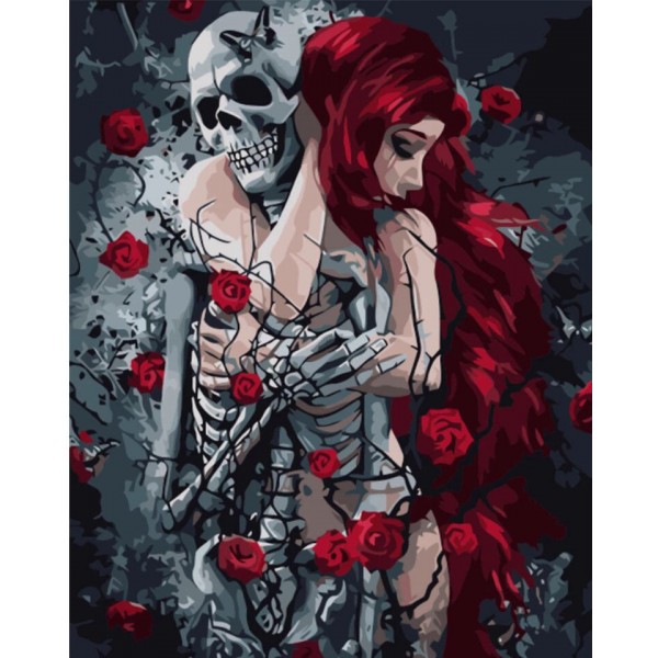 Roses Of Death Skull- Paint By Number