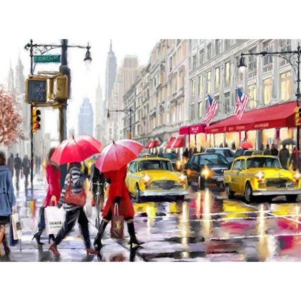 Rain in the Street Wonderful Painting