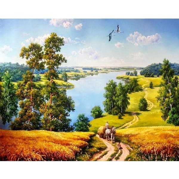 Road by the River Painting