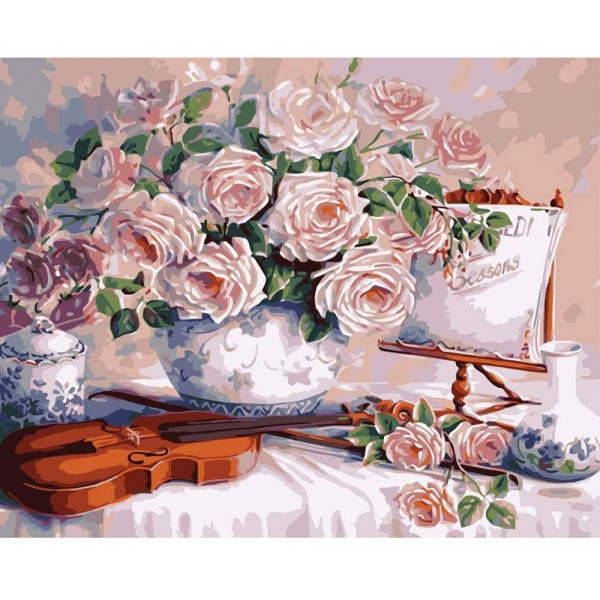 Pink Flowers - Painting By Numbers