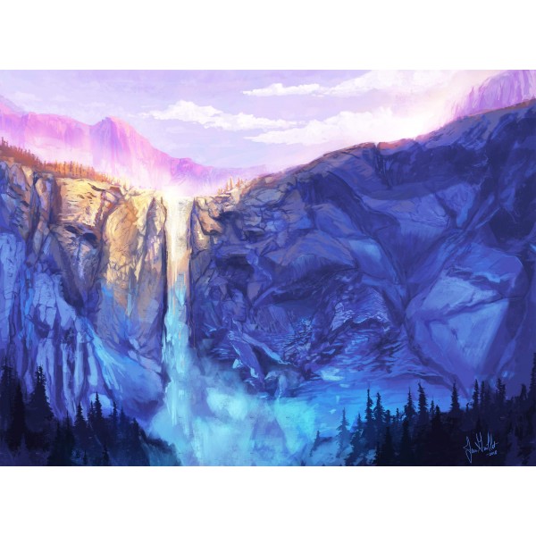 Bridal veil Falls - Art by Jean Guillet